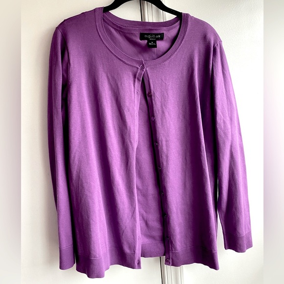 August silk cardigan and matching short sleeve shirt set size 1X - Picture 1 of 8